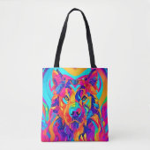 Psychedelic Wolf Majesty Tote Bag (Voorkant)