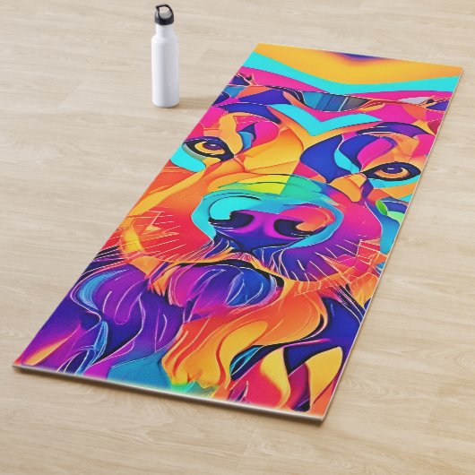 Psychedelic Wolf Majesty Yogamat (In situ)