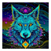 Psychedelic Wolf Perfect Poster (Voorkant)