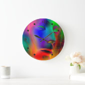Psychedelic Woman Face Grote Klok (Huis)