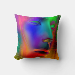 Psychedelic Woman Face Kussen
