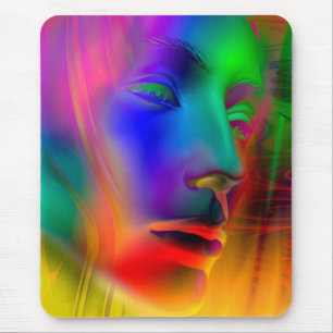 Psychedelic Woman Face Muismat