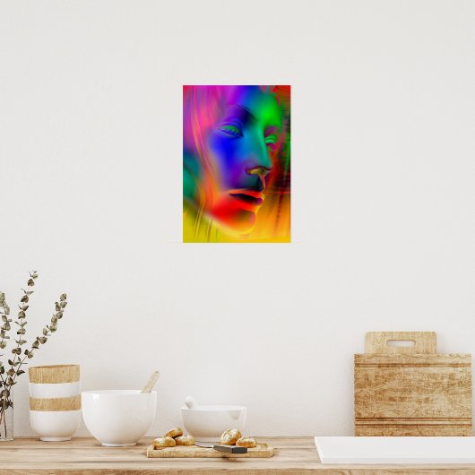 Psychedelic Woman Face Poster (Keuken)