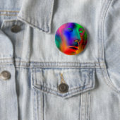 Psychedelic Woman Face Ronde Button 5,7 Cm (In situ)