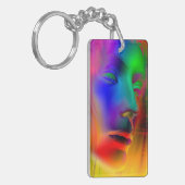 Psychedelic Woman Face Sleutelhanger (Voorkant Links)