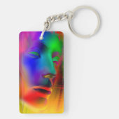 Psychedelic Woman Face Sleutelhanger (achterkant)