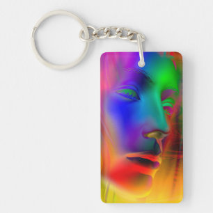 Psychedelic Woman Face Sleutelhanger