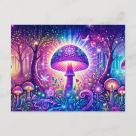 Psychedelic Wonderland Mystical Mushroom Fantasy Briefkaart