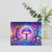 Psychedelic Wonderland Mystical Mushroom Fantasy Briefkaart (Staand voorkant)