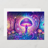 Psychedelic Wonderland Mystical Mushroom Fantasy Briefkaart (Voorkant / Achterkant)