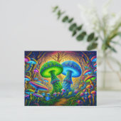 Psychedelic Wonderland Mystical Mushroom Fantasy Briefkaart (Staand voorkant)