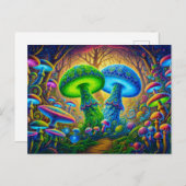Psychedelic Wonderland Mystical Mushroom Fantasy Briefkaart (Voorkant / Achterkant)