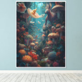 Psychedelic woodland canvas print (Insitu (Houten vloer))
