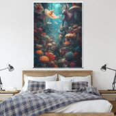 Psychedelic woodland canvas print (Insitu (Slaapkamer))
