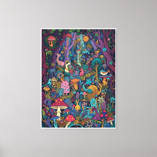 Psychedelic woodland canvas print (Voorkant)
