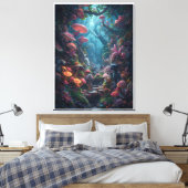Psychedelic woodland canvas print (Insitu (Slaapkamer))