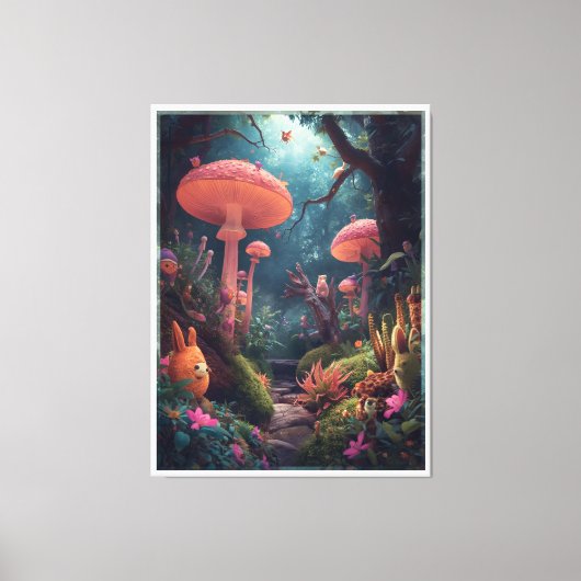 psychedelic woodland canvas print (Voorkant)