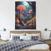 psychedelic woodland canvas print (Insitu (Slaapkamer))
