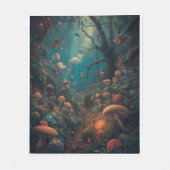 Psychedelic woodland fleece blanket deken (Voorkant)