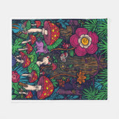 Psychedelic woodland fleece blanket deken (Voorkant (Horizontaal))