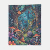 Psychedelic woodland fleece blanket deken (Voorkant)
