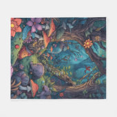 Psychedelic woodland fleece blanket deken (Voorkant (Horizontaal))