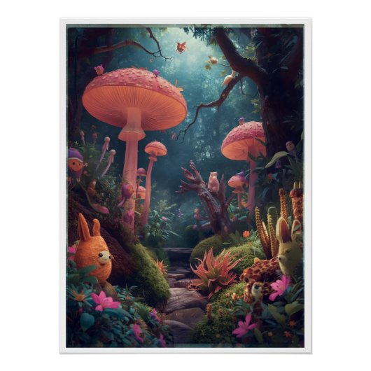 psychedelic woodland poster (Voorkant)