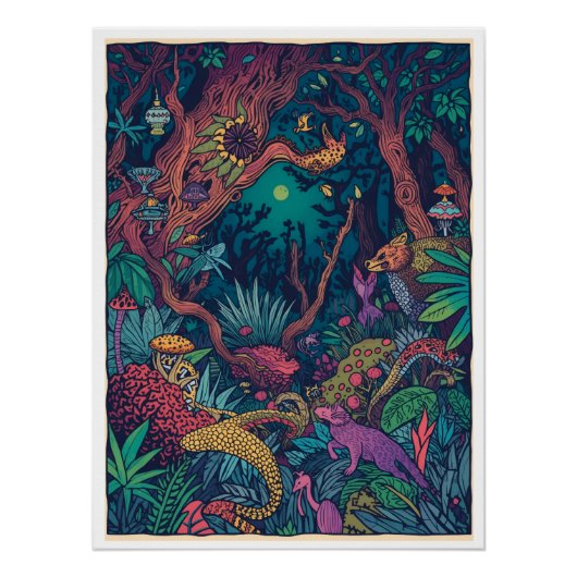 Psychedelic woodland poster (Voorkant)