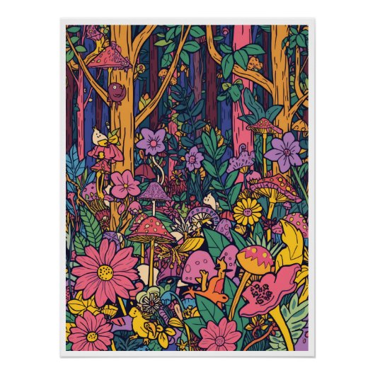Psychedelic woodland poster (Voorkant)