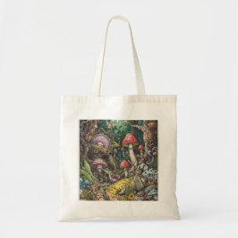 Psychedelic woodland tote bag