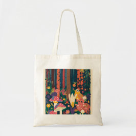 Psychedelic woodland tote bag