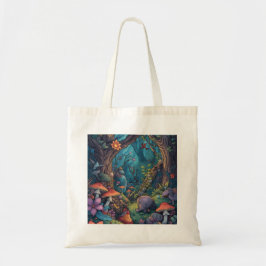 Psychedelic woodland tote bag