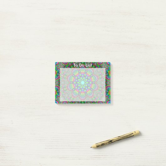 Psychedelic World Post-it® Notes (Op bureau)