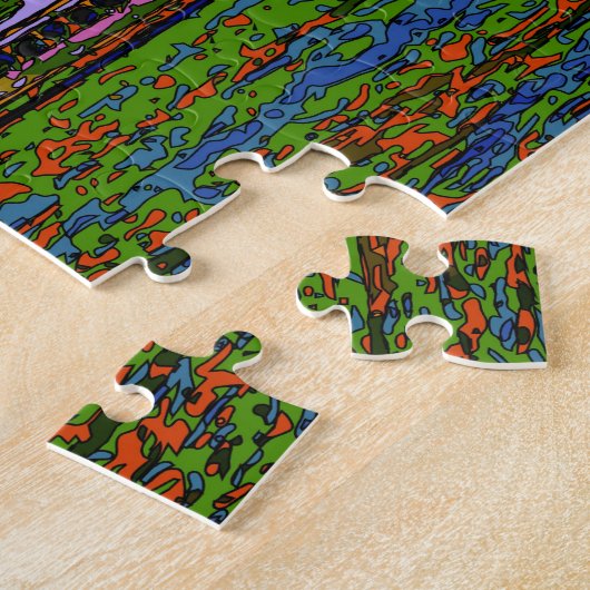 Psychedelic World: Sydney Australia Skyline A2 Legpuzzel (Zijkant)