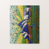 Psychedelic World: Sydney Australia Skyline A2 Legpuzzel (Verticaal)