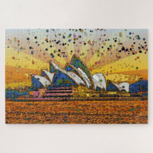 Psychedelic World: Sydney Skyline A1 Legpuzzel