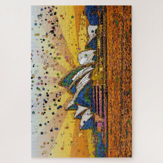 Psychedelic World: Sydney Skyline A1 Legpuzzel (Verticaal)