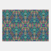 Psychedelic Wrapping Paper Flat Sheet Set van 3 (Voorkant)