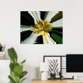 Psychedelic Yellow Lily Poster (Thuiskantoor)