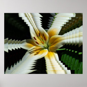 Psychedelic Yellow Lily Poster