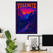 Psychedelic Yosemite Poster (Thuiskantoor)