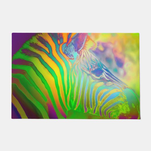 Psychedelic Zebra + jouw ideeën Deurmat (Voorkant)