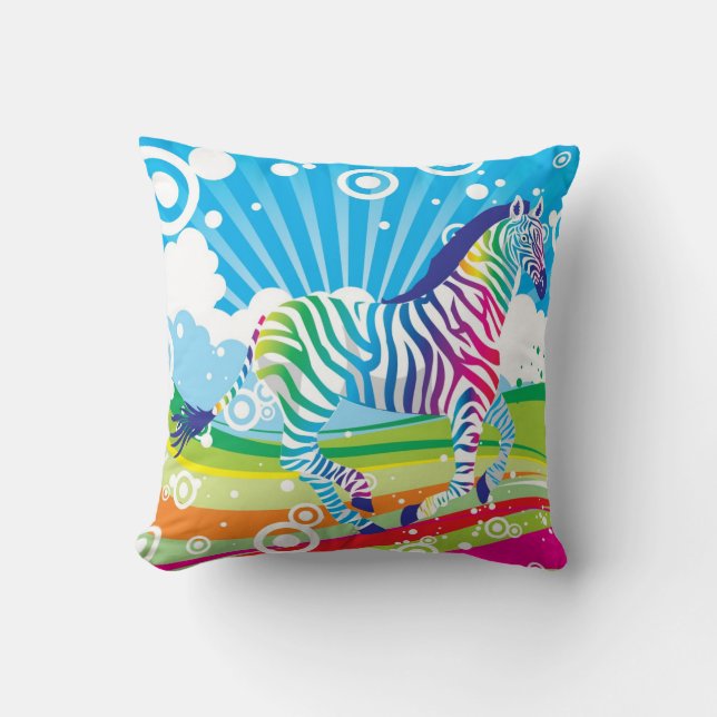 Psychedelic Zebra Pillow Kussen (Voorkant)