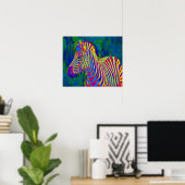 psychedelic zebra poster (Thuiskantoor)