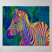 psychedelic zebra poster (Voorkant)