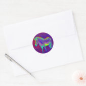 psychedelic zebra ronde sticker (Envelop)