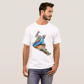 Psychedelic-Zebra-Snowboarder T-shirt (Voorkant volledig)