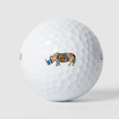 Psychedelic-Zebra-Unicorn Golfballen (Voorkant)