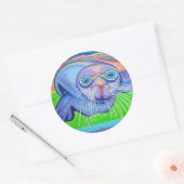 Psychedelic Zee Lion - Acrylverf Ronde Sticker (Envelop)