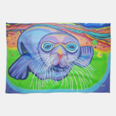 Psychedelic Zee Lion - Acrylverf Theedoek (Horizontaal)